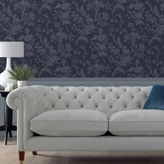 Laura Ashley Lloyd Midnight Seaspray Wallpaper {1}