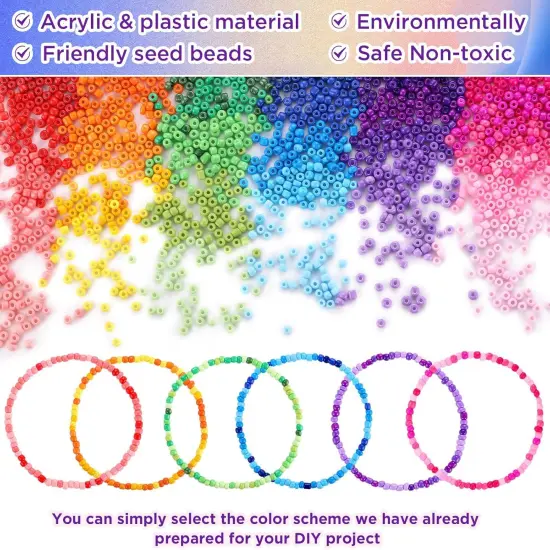 39 Colors 3mm Seed Beads, 9600pcs Small Beads for Jewelry Making {4}