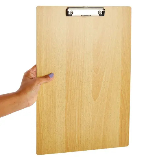 4 Pack Extra Large Clipboards, Wooden Art Board with Low-Profile Clip and Hook for Classroom and Office, 11.5x17.5 In Brown {6}