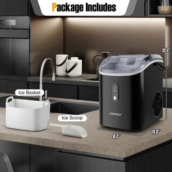 Nugget Countertop Ice Maker with Soft Chewable Pellet Ice-Black {2}