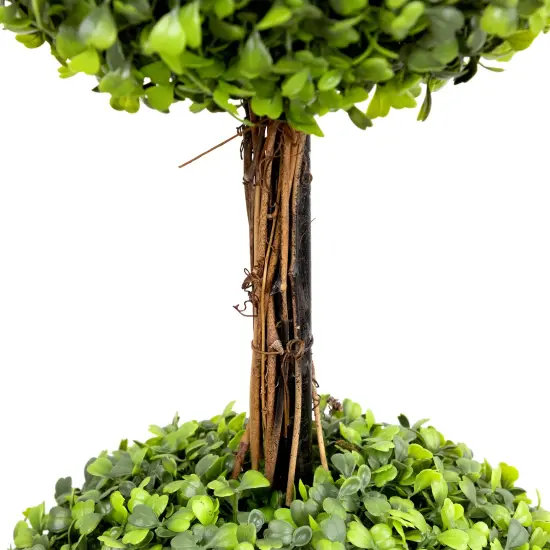 Northlight Two-Toned Double Sphere Artificial Boxwood Topiary Potted Plant - 48" Green {7}