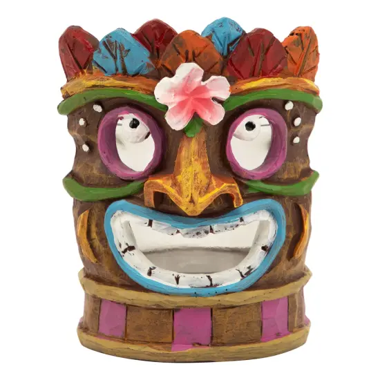 Northlight Floral Tiki Mask Tea Light Candle Holder - 4.5" - Multicolor {3}