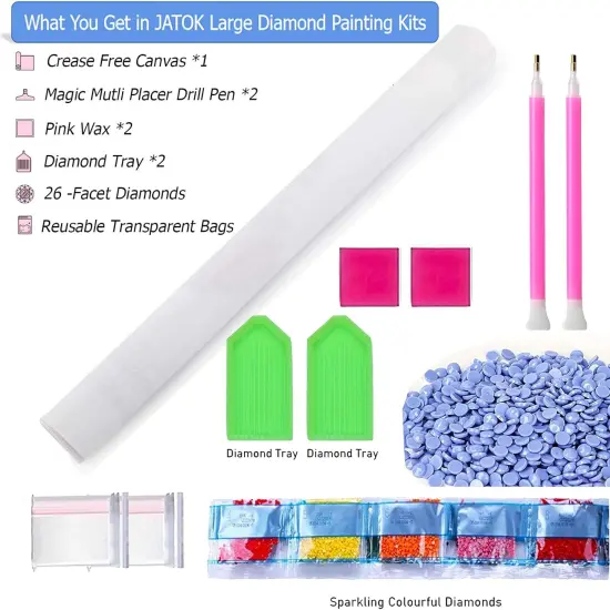 Large Diamond Painting Kits for Adults (31.5 x 15.7 inch) DIY 5D Sea Moon Full Round Drill Crystal Rhinestone Embroidery Pictures Arts Paint by Number Diamond Art Kits for Home Wall Decor {3}