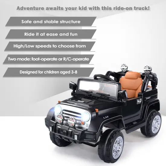 Costway 12V MP3 Kids Ride On TruckCar RC Remote Control w/ LED Lights Music {5}