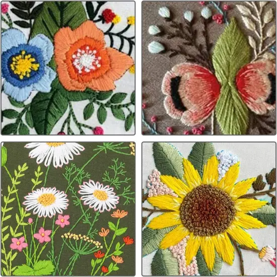 4Pack Embroidery Starters Kits with Pattern for Beginners Adults {5}