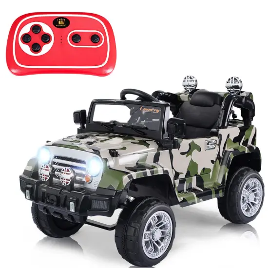 Costway 12V MP3 Kids Ride On TruckCar RC Remote Control w/ LED Lights Music {8}