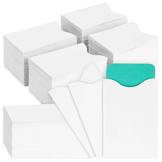 500-Pack Key Card Envelopes Sleeves, White, Blank Hotel, Motel Cover Holders for Business Guests, Bulk Protector Packets for ID, Credit, Gift Cards (3.5x2.3 in) {1}