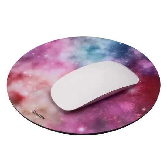 Insten Round Galaxy Mouse Pad for Home Office Gaming Computer Desk, Smooth Non Slip Rubber Mat, Pink Nebula {7}