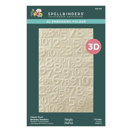 3D Embossing Folder From Say Cheese Classic Pooh Birthday-Classic Pooh Birthday Numbers {1}