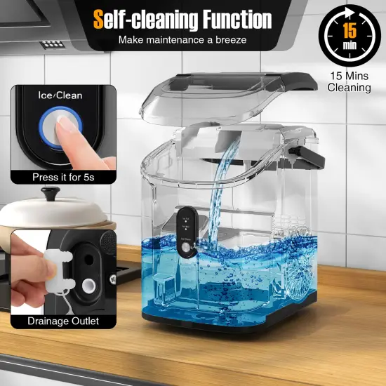 Nugget Countertop Ice Maker with Soft Chewable Pellet Ice-Silver {5}