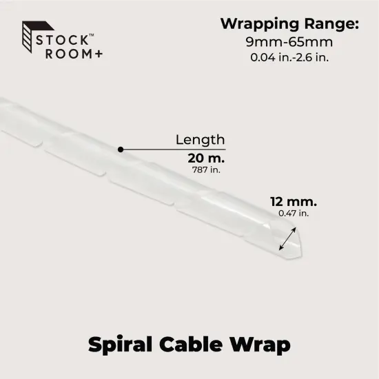 Clear Spiral Cable Wrap for Cables, Expandable Wire Organizer (20 Meters) {3}