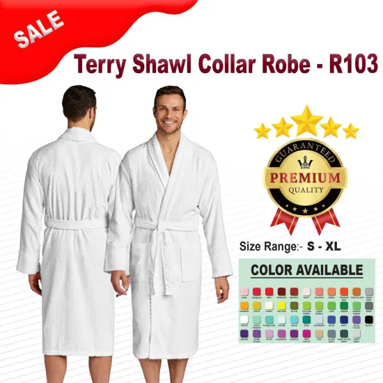 PORT AUTHORITY&reg; Terry Shawl Collar Robe White {2}