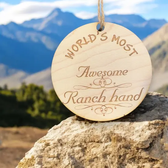 Worlds most Awesome Ranch Hand - Ornament {5}