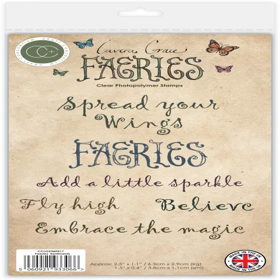 Craft Consortium Faeries Photopolymer Stamp Set-Sentiments {1}