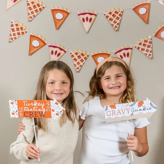 Big Dot of Happiness Holiday Pie Garland Banner, Thanksgiving Decor, Friendsgiving Party Banner, Thanksgiving Pie Banner, 15 Feet of Cord, 15 Shaped Pies {4}