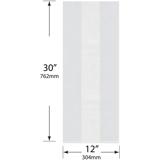 Plymor 12" x 8" x 30" (Pack of 100), 1 Mil Gusseted Plastic Bags {3}