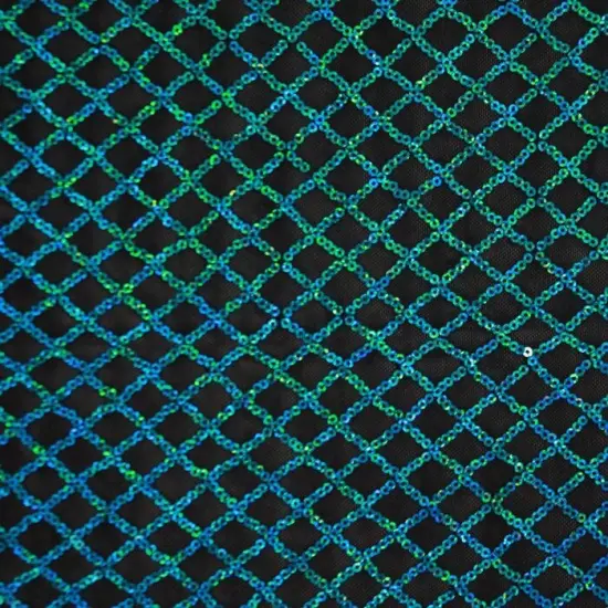 1 Yard Nina Stretch Mesh Sequin 4-Way Stretch Flair Mesh Sequin 58/60" Width Spring Green/Iridnt {2}