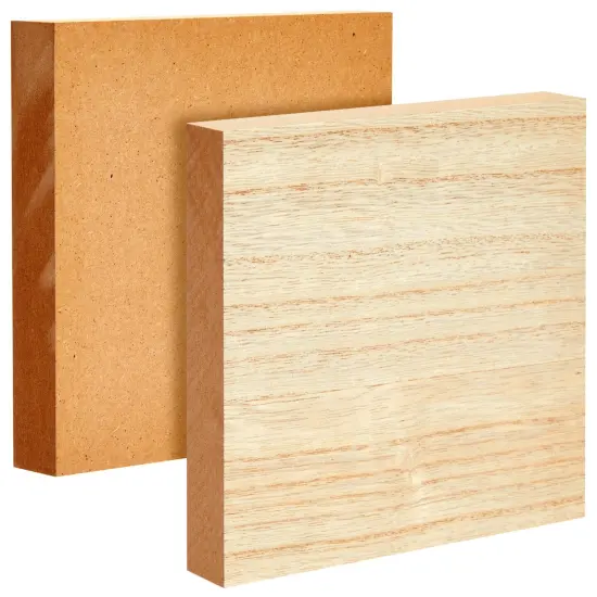 Bright Creations Unfinished MDF Wood Blocks for Crafts, 1 In Thick Wooden Square Blocks (6x6 In, 4 Pack) Brown {5}