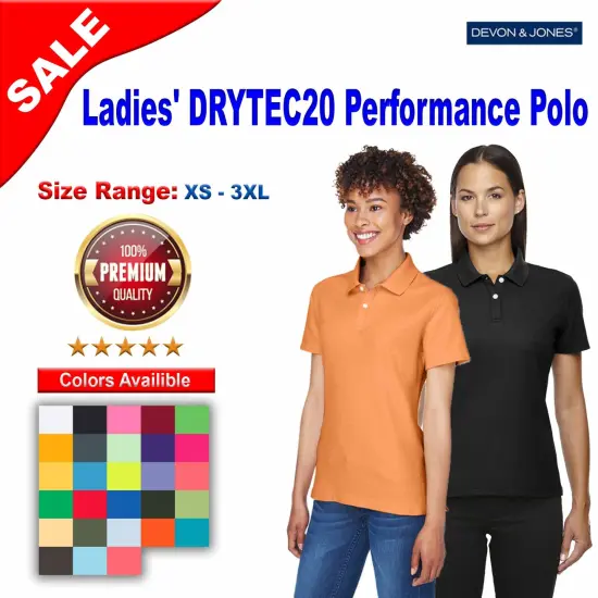 Devon & Jones&reg; Ladies DRYTEC Performance Polo Navy {2}