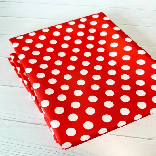 Red and White Polka Dot Lux Bonded Poly/Nylon {1}