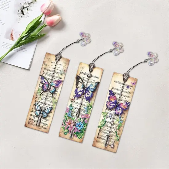 3pcs Butterfly Diamond Painting Bookmark Kits for Adult {2}