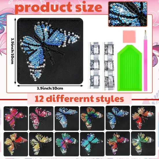 12 Pcs Diamond Painting Corner Bookmark Kits(Butterfly) {2}