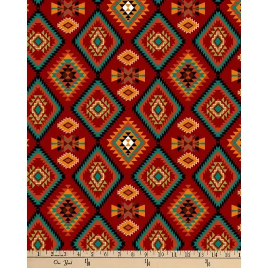 Raindance Argyle Red Digital Cotton Print Fabric | By the Yard | Sewing and Crafting | 44 inches wide {1}