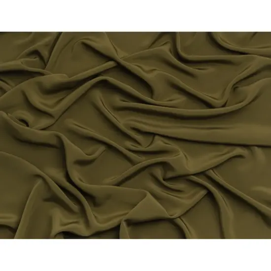 1 Yard Silk 4 Ply Crepe Olive Green Luxury Fabric 44" Wide for Elegant Apparel {3}