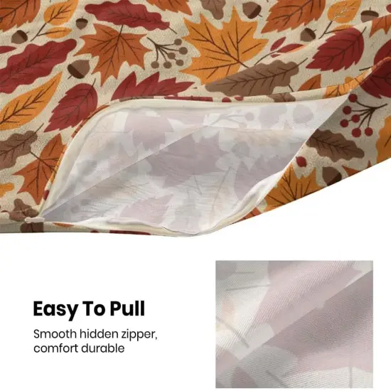 Set of 2 Autumn Maple Leaf Pillow Covers 18x18 {5}