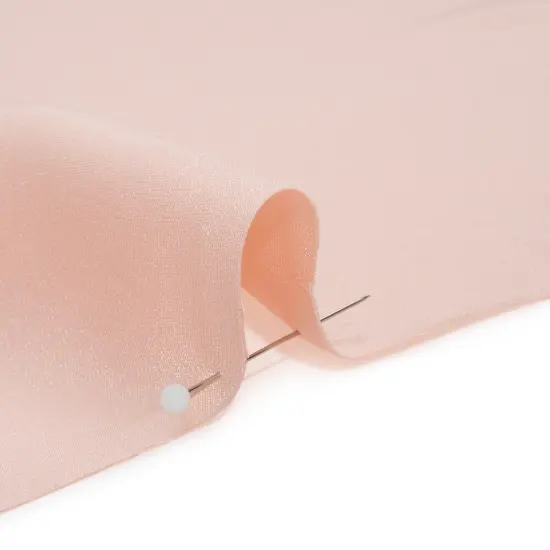 1 Yard Luxurious Silk 4 Ply Crepe Fabric Veiled Rose Pink Premium Collection, 44 Inches Width {2}