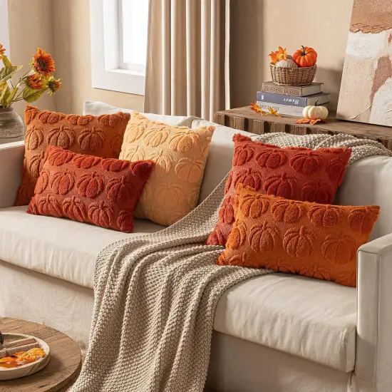 Set of 2 Fall Throw Pillow Covers 18 x 18 {2}