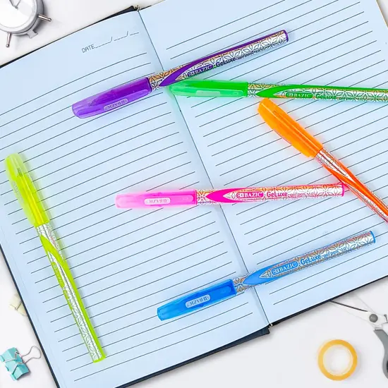 BAZIC GeLuxe 6 Fluorescent Color Gel Roller Pen {6}