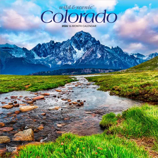 Colorado Wild & Scenic | 2026 12 x 24 Inch (Hanging) Monthly Square Wall Calendar | Plastic-Free {1}