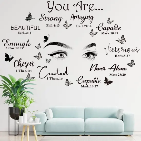 Inspirational Wall Stickers Eyelash Eyes Vinyl Wall Art - Black {3}