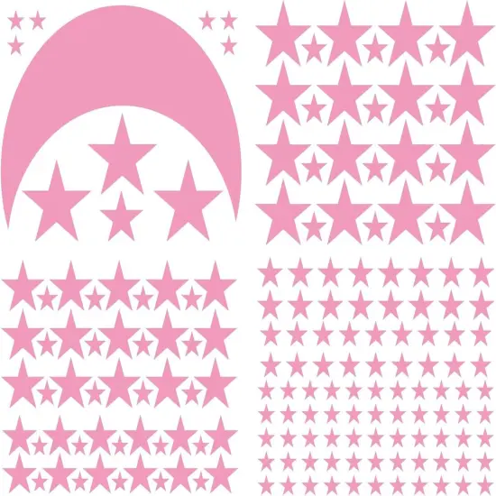 Moon and Stars Wall Decal - Soft Pink {2}