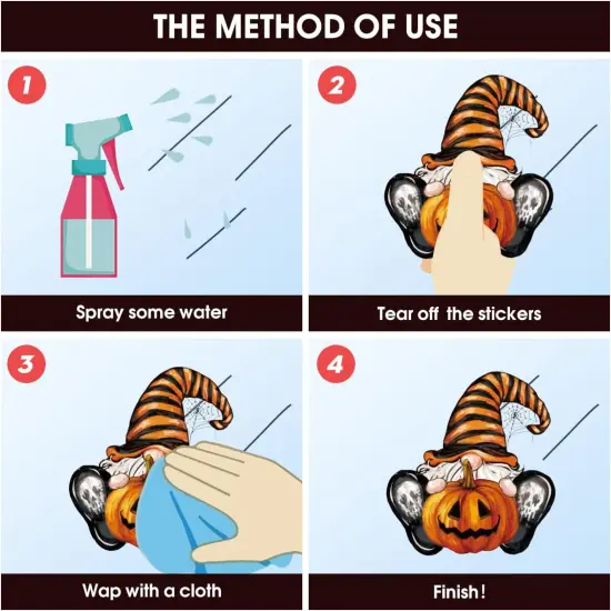 83 PCS Halloween Window Cling Sticker, Ghosts Pumpkins for Home Party Supplies {4}