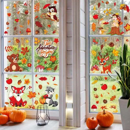 9 Sheet Fall Animals Decals - Woodland Animals {2}