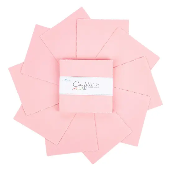Confetti Cotton 5" Square Pack (Charm Pack / 5" Stacker) in Pretty in Pink byfor Riley Blake (5-120-PRETTYPINK-42) {3}