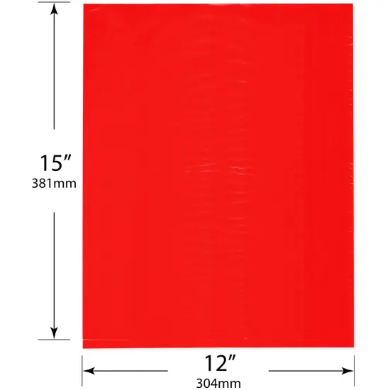 Plymor 12" x 15", Red 2 Mil Flat Open Plastic Poly Bags {3}