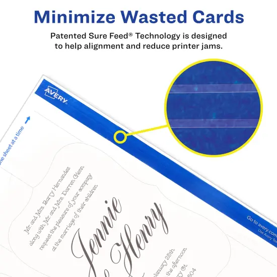 Avery Printable Matte White Edge Cards with Sure, 4" x 6" Rectangle {3}