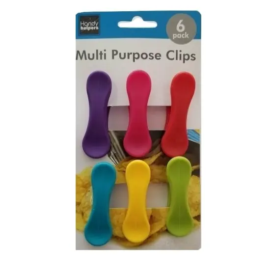 Handy Housewares 6-Piece Colorful Snack Bag Clips Set - Multi-Purpose for Chips, Craft Bags, and More {2}