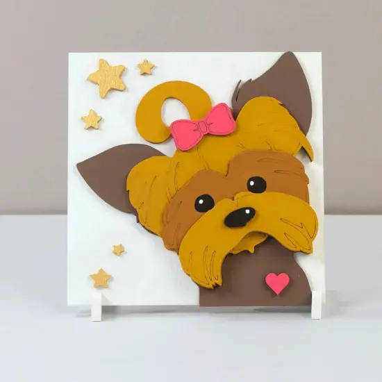 Rosa Talent Doggy 3D Painting on Primed Fiberboard Set. Create Your DIY Decoration. 7.09*7.09 inches. {1}