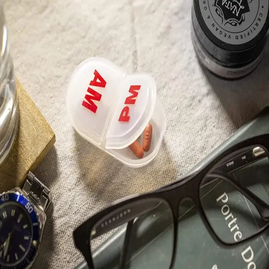 Chef Craft AM/PM Pocket Pill Pack - 2 Compartment Medicine Travel Container {3}