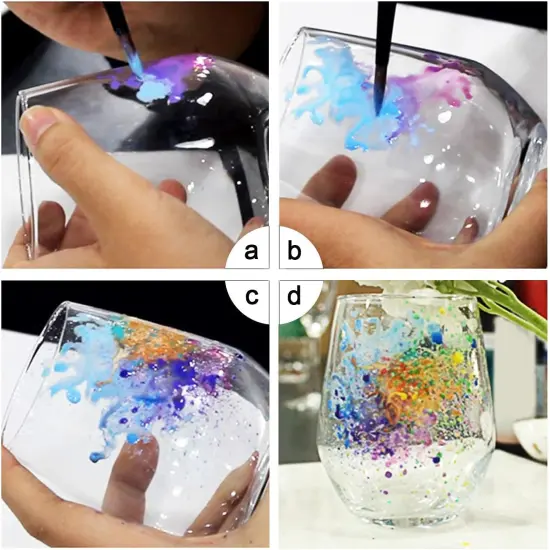 Wine Glasses, Light Bulbs, Ceramic (12 Colors x 12ml with Palette) {5}