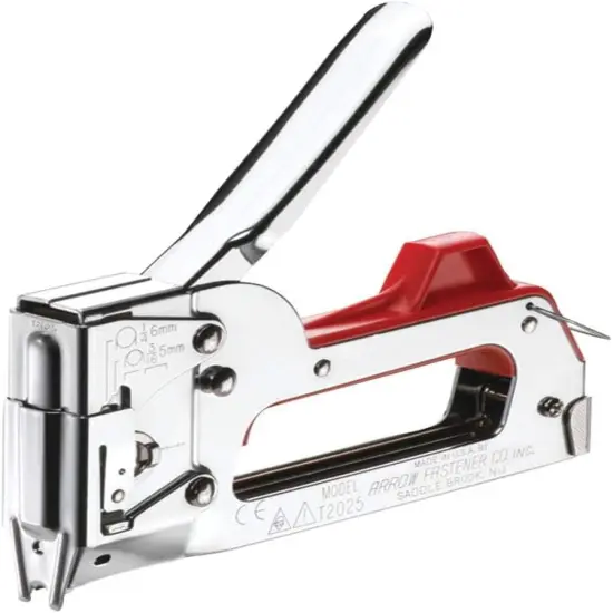 T2025 2-In-1 Staple Gun and Wire Tacker for Upholstery, Crafts and Low Voltage Wiring, Fits 3/8&rdquo;, 7/16", or 9/16&rdquo; Round Crown, or 5/16&rdquo;, 3/8&rdquo;, or 1/2" Flat Crown Staples {1}