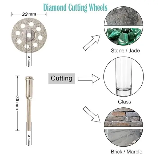 Cutting Wheels for Rotary Tool, Diamond Metal Wood Cutting Wheels and Drill Cutting Disc (Silver Cutting Wheel) {3}