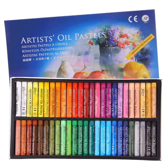 Oil Pastel Set,Professional Painting Soft Drawing Graffiti Art Crayons Washable Round Non Toxic Pastel Sticks for Artist,Kids,Student,Beginner (50 Colors) {1}