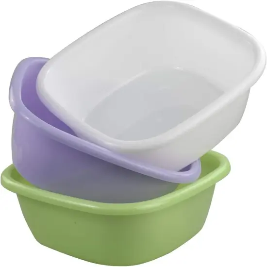 3-Pack Plastic Wash Basin - 8 Quart {5}