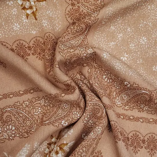 1 Yard Sandstone Rayon Crinkle Fabric Lightweight Soft Material for Elegant Dresses Comfortable Blouses and Casual Skirts 50/52 Inch Width {1}