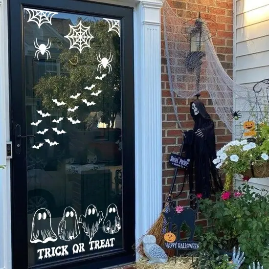 Reusable Large Welcome Ghost Skeleton Stencil Spider Web Spooky Trick or Treat(6 Door Mats) {2}